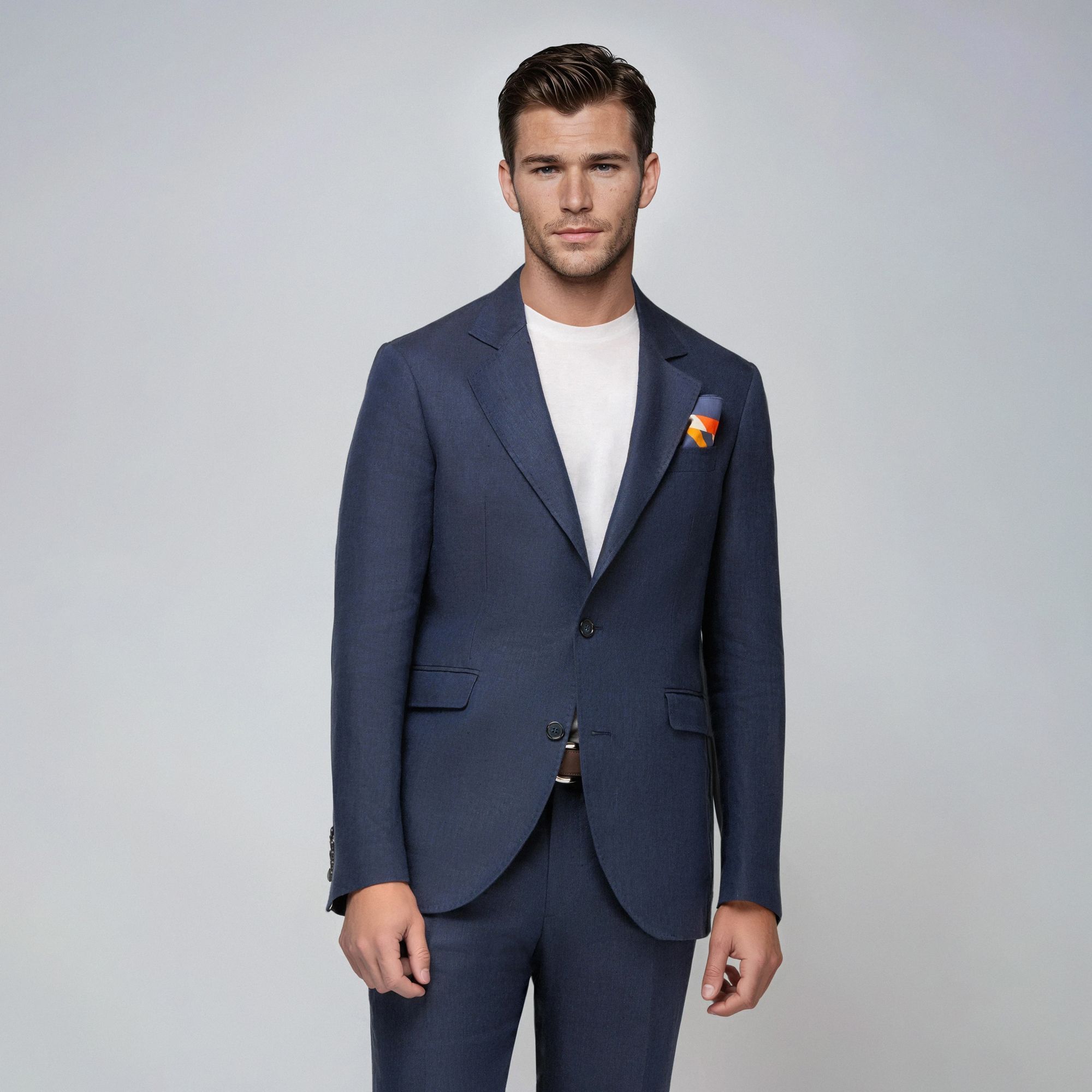 Completo Estivo Blu Navy in Lino