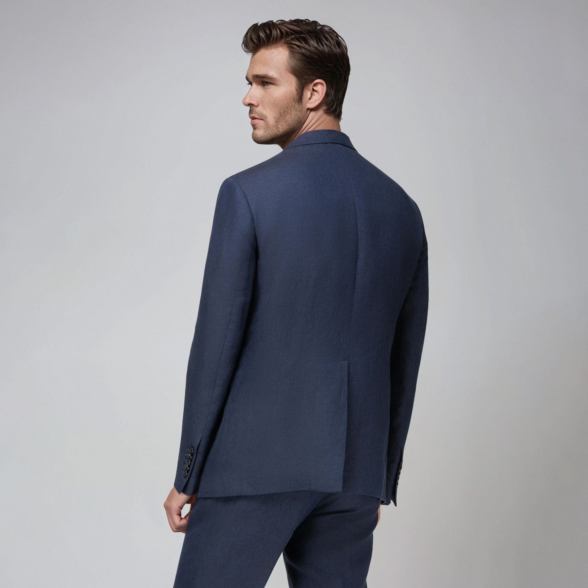 Completo Estivo Blu Navy in Lino
