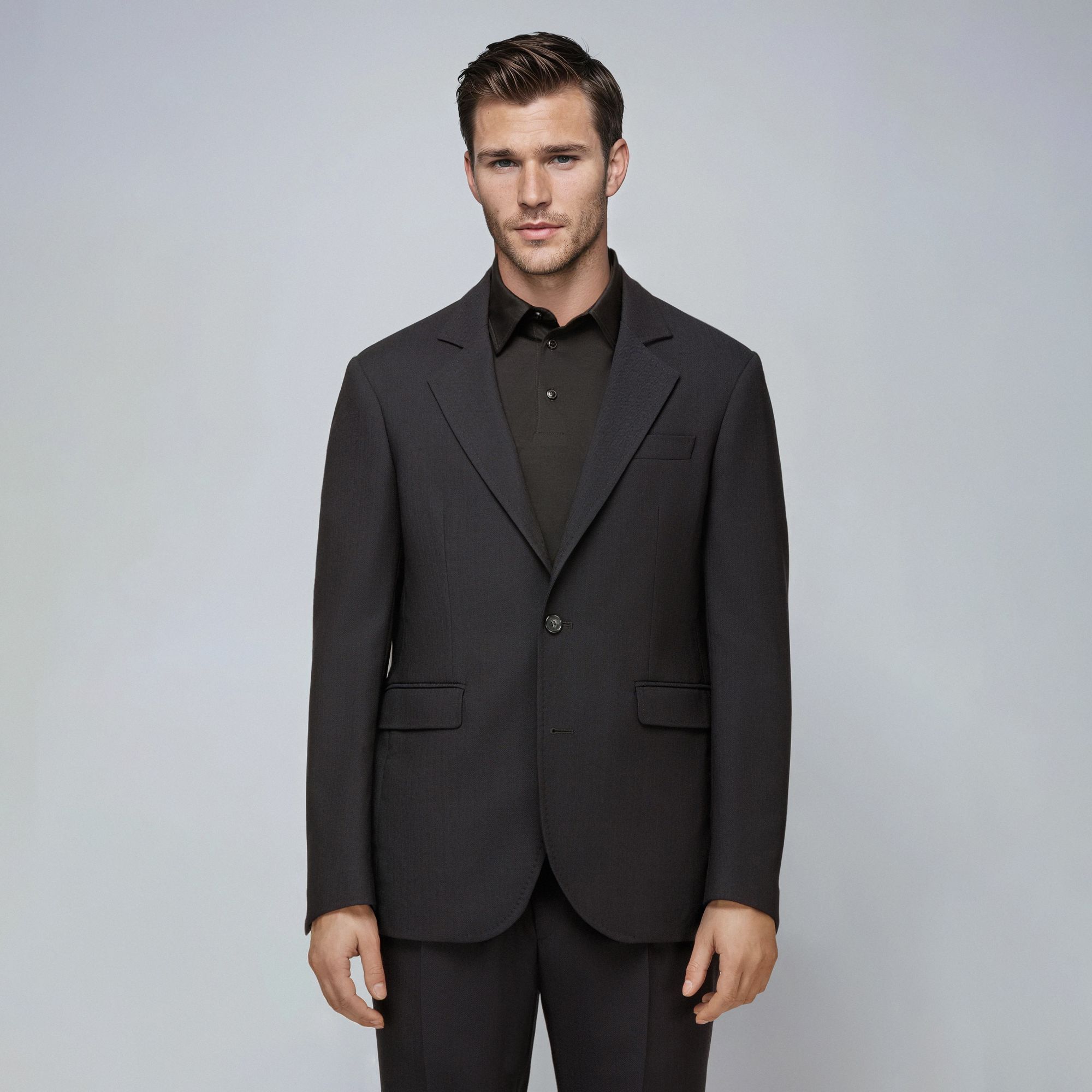 Completo Uomo Blu Notte Lana Crepe