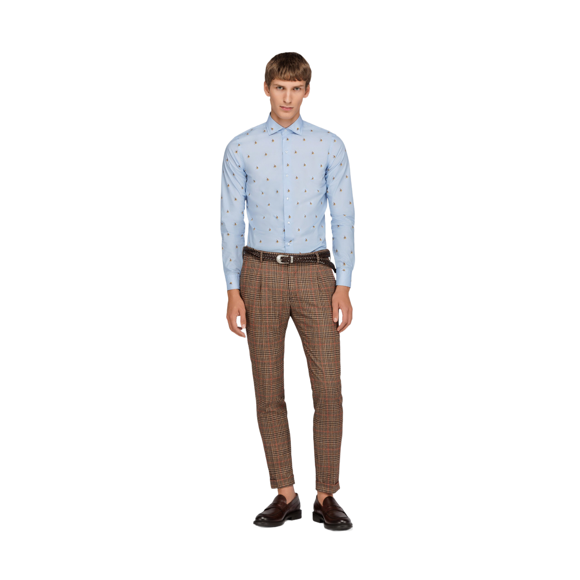 Camicia azzura con motivo