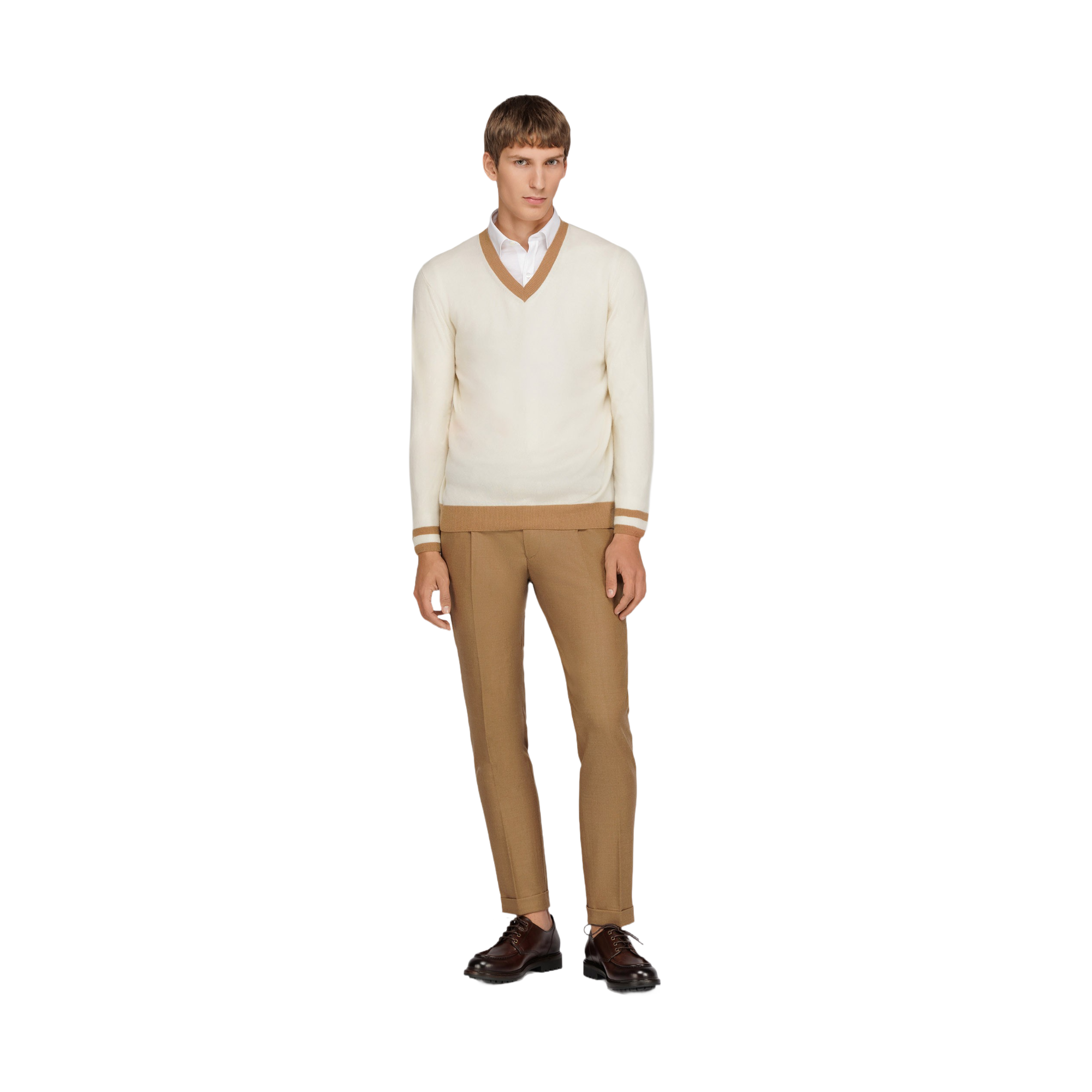 Maglione Scollo a V Panna