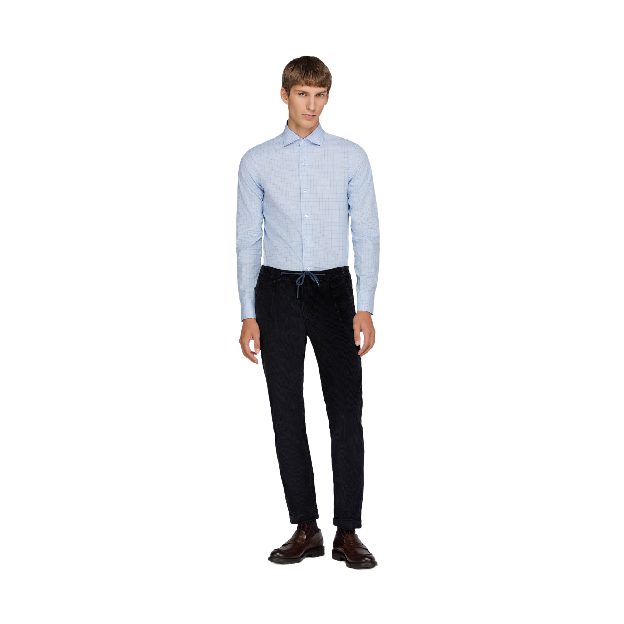 Pantalone velluto a coste blu