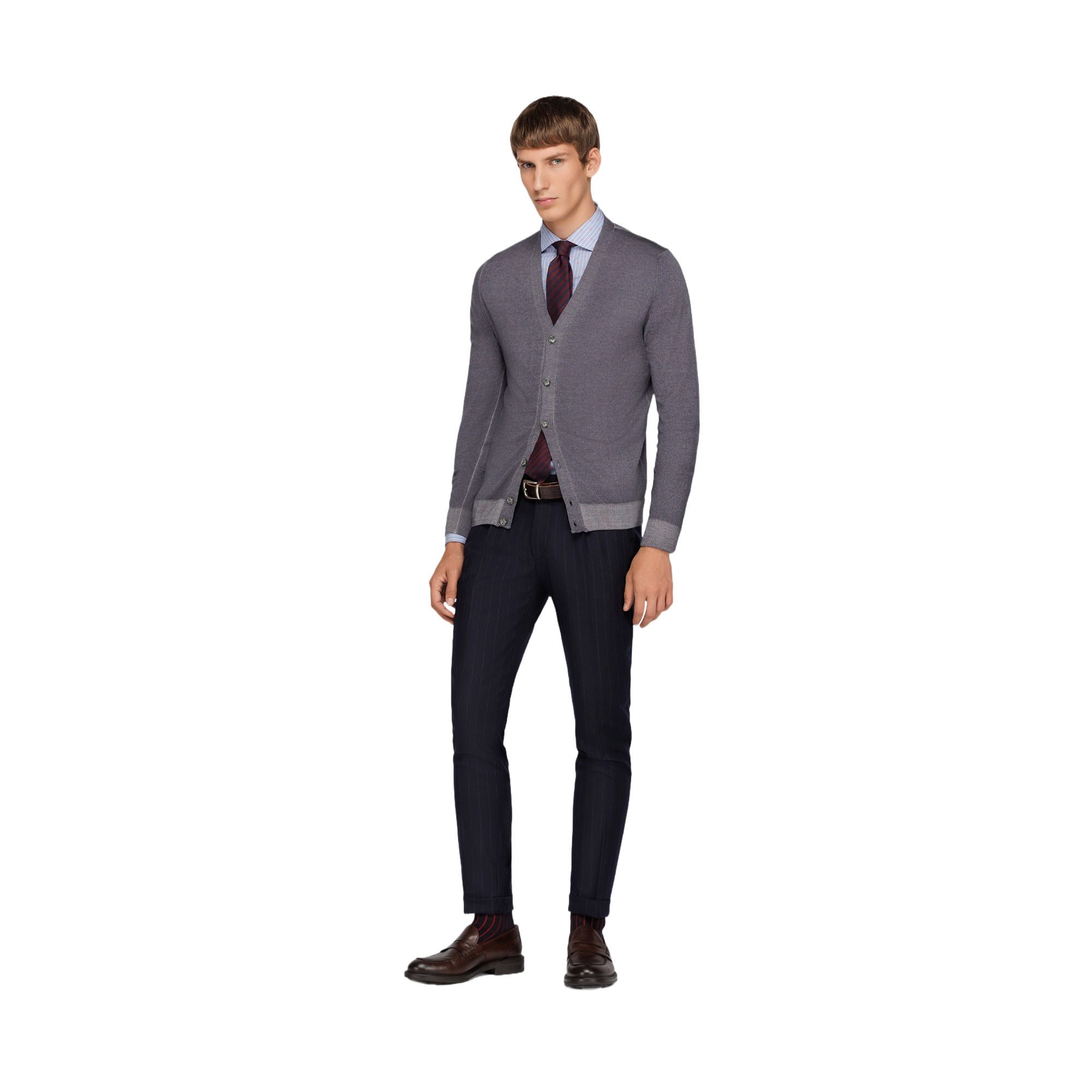 Cardigan Grigio Uomo