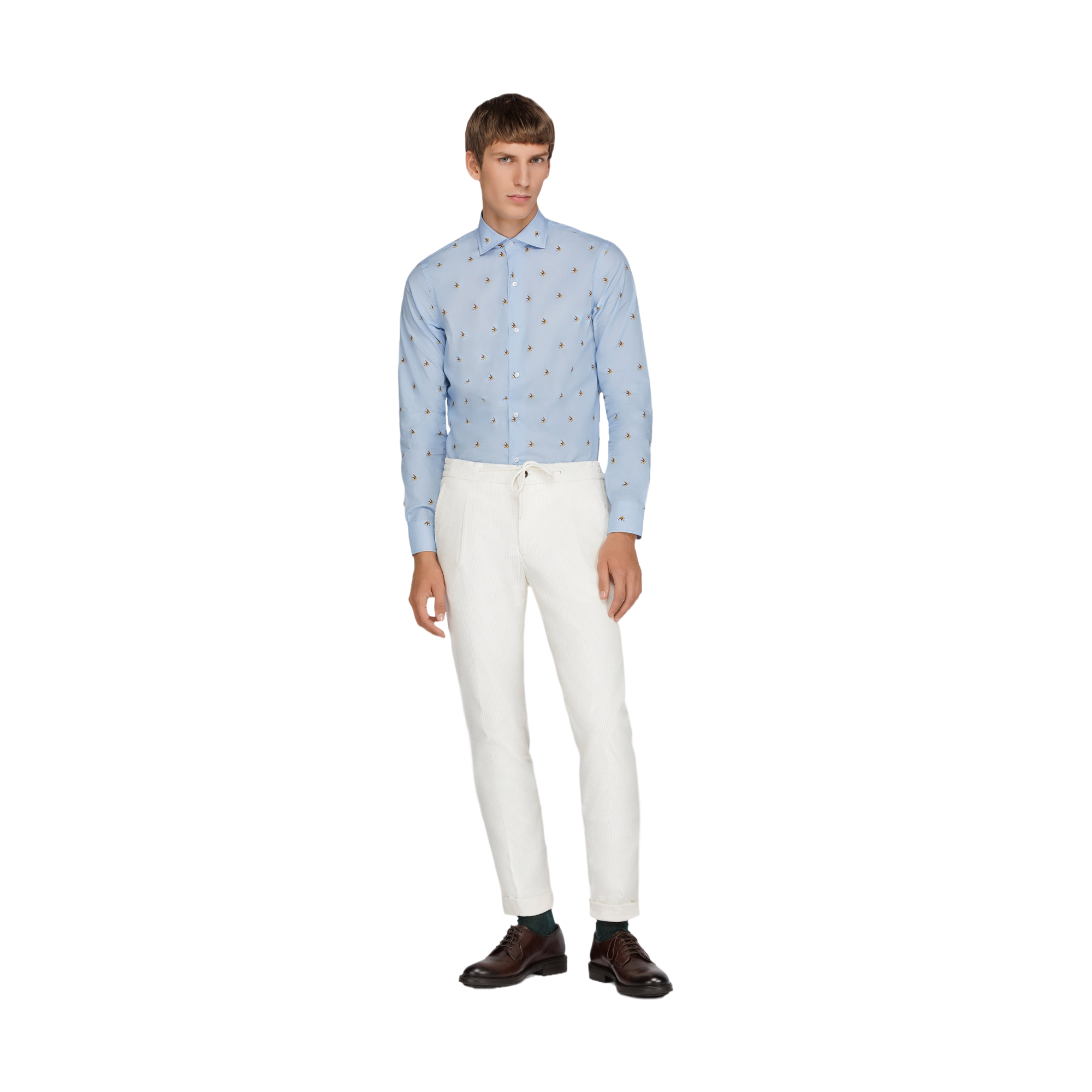 Pantalone velluto a coste bianco