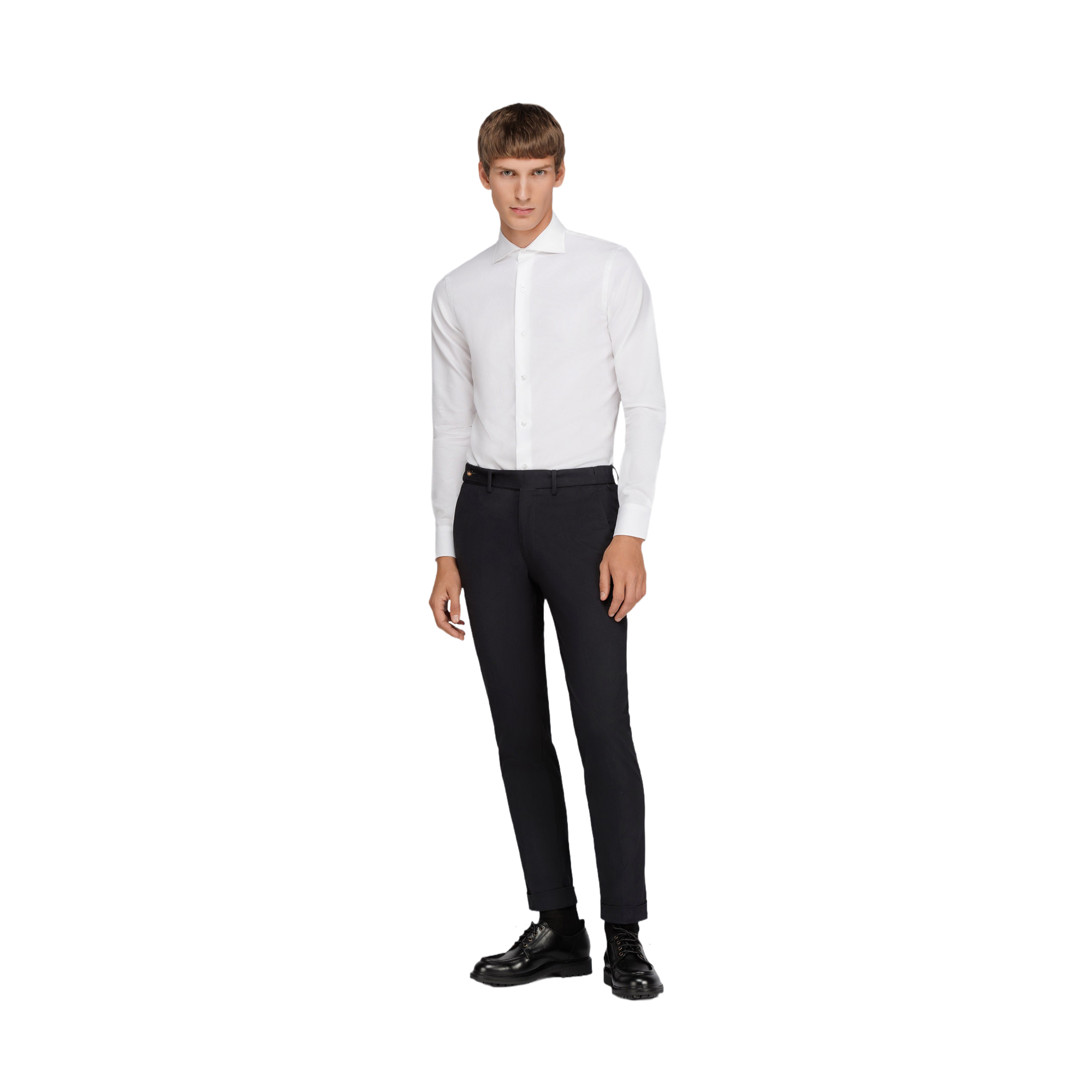 Pantalone chino blu elasticizzato