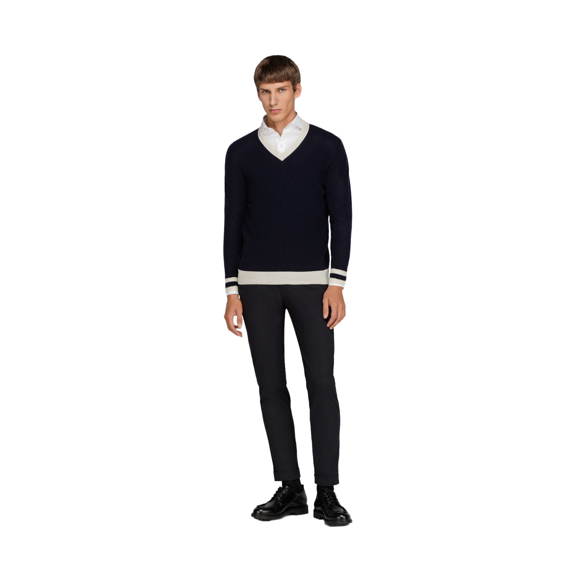 Maglione Scollo a V Blu