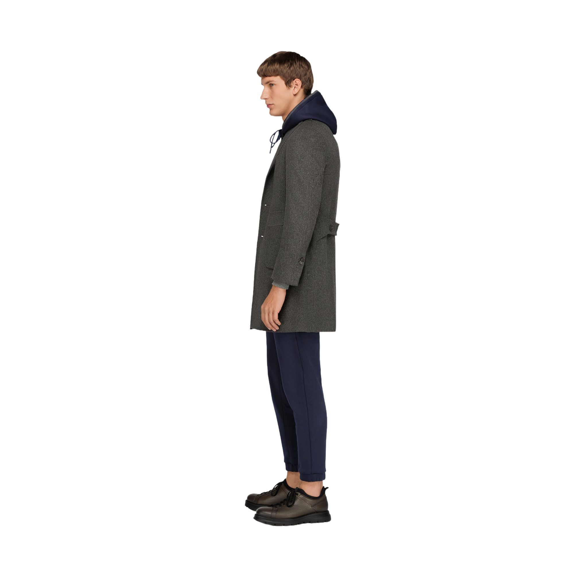 Cappotto Grigio Uomo Lana