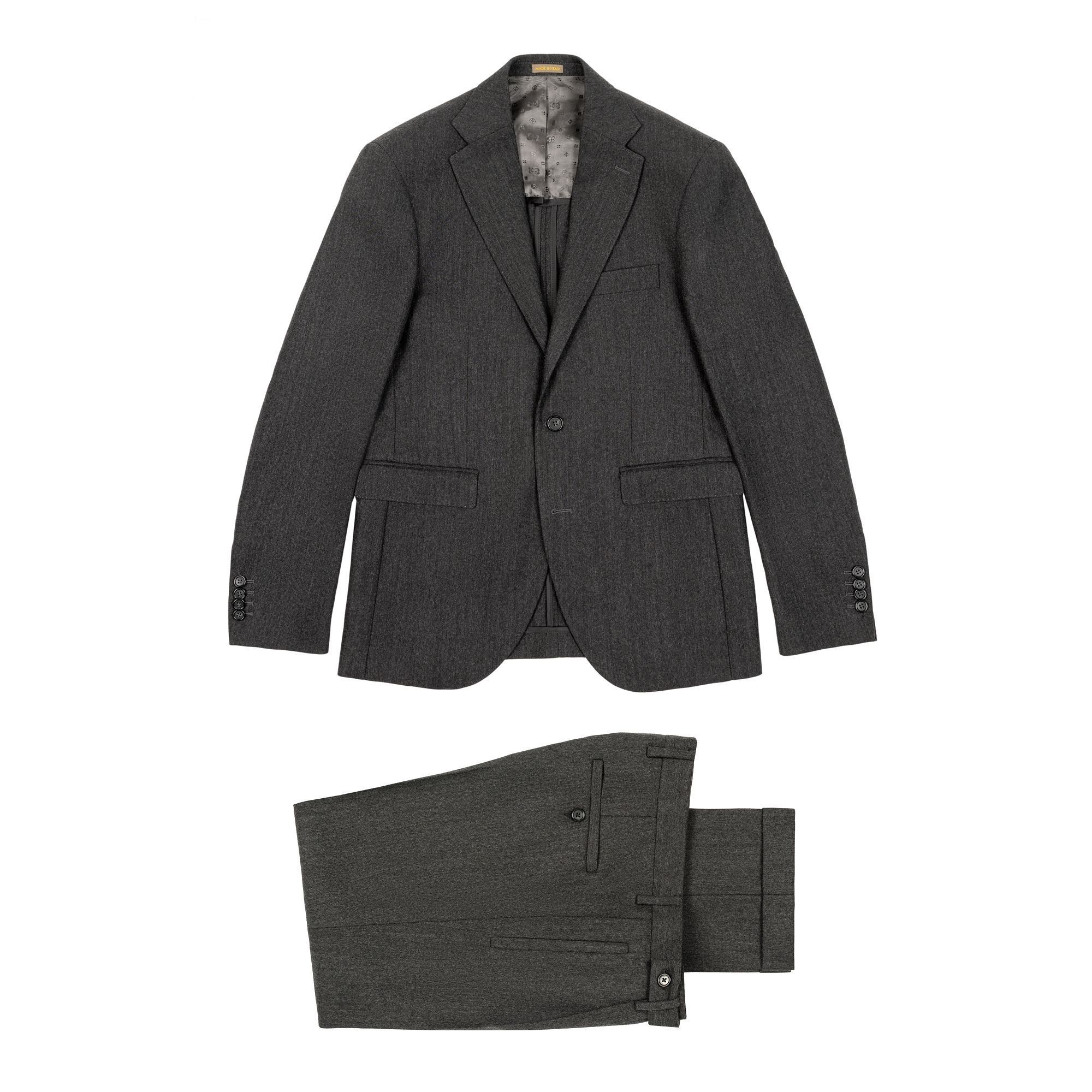 Abito Uomo Grigio Antracite in Lana Crepe