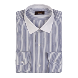 Camicia a righe con colletto bianco deals